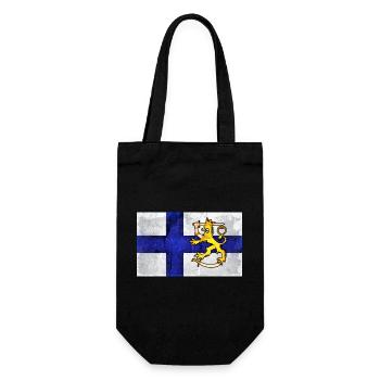 Finlande, Lion - Design - Sac à bouteille - noir - Devant