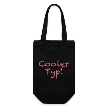 Spruch "Cooler Typ" Hellrot - Geschenkbeutel für Flaschen - Schwarz - Vorne