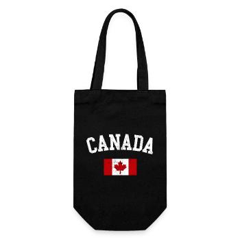 Kanada-Bogen mit Ahornflagge - Geschenkbeutel für Flaschen - Schwarz - Vorne