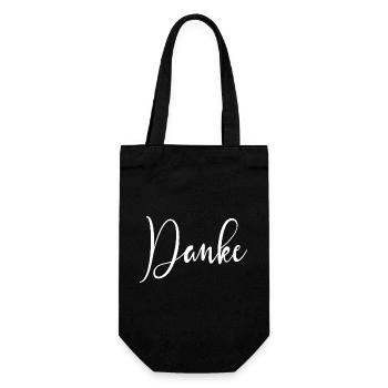 DANKE DANKESCHÖN - DANK DIR GESCHENK DANKBARKEIT - Geschenkbeutel für Flaschen - Schwarz - Vorne