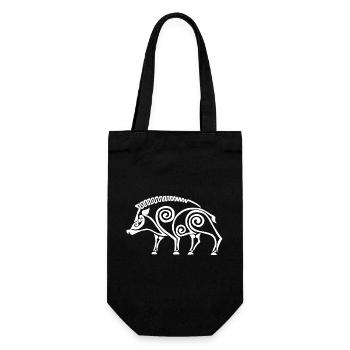 sanglier celte blanc - Sac à bouteille - noir - Devant
