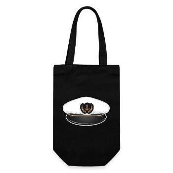 Kapitänsmütze für den Kapitän auf seinem Schiff - Geschenkbeutel für Flaschen - Schwarz - Vorne