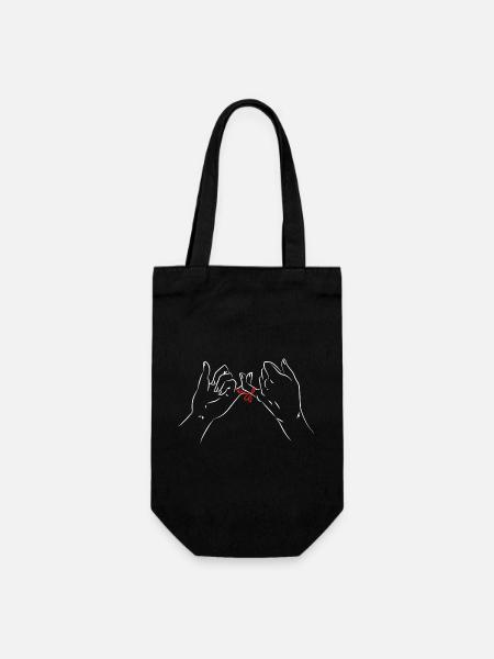 Minimalistische Handschlaufe Illustration - Geschenkbeutel für Flaschen - Schwarz