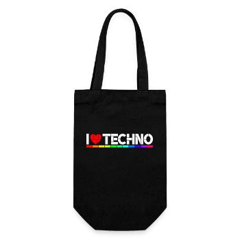 I love Techno - Sac à bouteille - noir - Devant