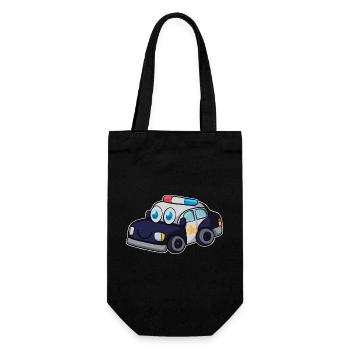 police car - Gift Bag for Bottles - black - Front
