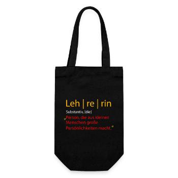 Lehrerin - Geschenkbeutel für Flaschen - Schwarz - Vorne