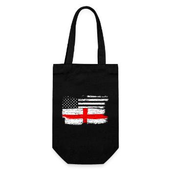 Grunge Flag Fusion USA UK Cross - Gift Bag for Bottles - black - Front