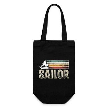 Sailing Sailor Sailboat Retro Vintage - Gift Bag for Bottles - black - Front