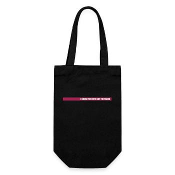 cute but taken Zitat - Geschenkbeutel für Flaschen - Schwarz - Vorne