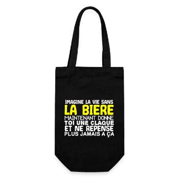 imagine la vie sans la bière, humour, alcool !! - Sac à bouteille - noir - Devant