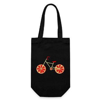 Fahrrad rot Granatapfel Radfahrer Fahrrad fahren - Geschenkbeutel für Flaschen - Schwarz - Vorne