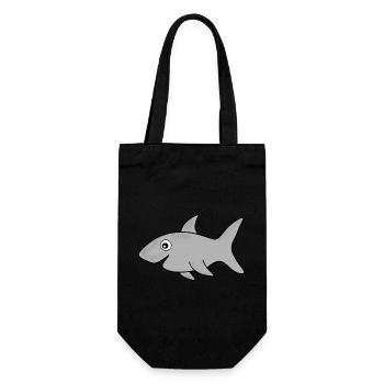 Haifisch Haie Fisch angeln - Geschenkbeutel für Flaschen - Schwarz - Vorne