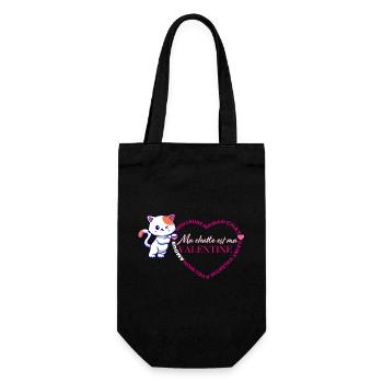 Chat Valentine Coeur Félin - Sac à bouteille - noir - Devant