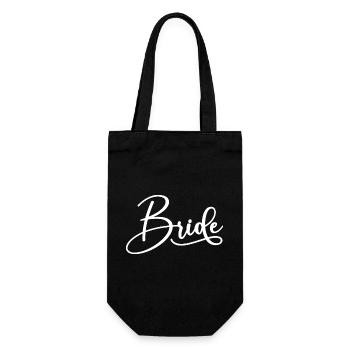 Bride Matching Engagement Bridal Shower Wedding - Gift Bag for Bottles - black - Front