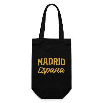 Madrid Spain Gold Font - Gift Bag for Bottles - black - Front