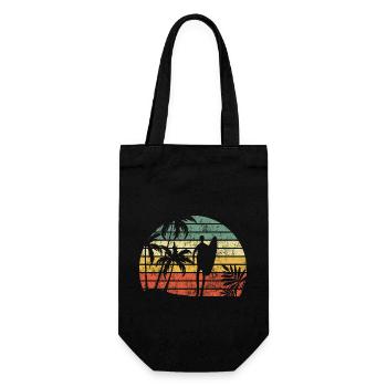 Surf all day - Welle - Surfer - Geschenk - Geschenkbeutel für Flaschen - Schwarz - Vorne