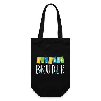 kleiner Bruder - süße Monster - Geschenkbeutel für Flaschen - Schwarz - Vorne