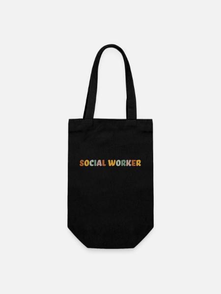 T-shirt de travailleur social pour femmes, Retro Social - Sac à bouteille - noir
