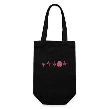 Rythme cardiaque cérébral - Sac à bouteille - noir - Devant