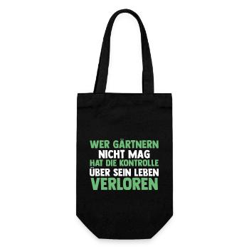 Gartenarbeit Hobbygärtner Gärtner Garten - Geschenkbeutel für Flaschen - Schwarz - Vorne