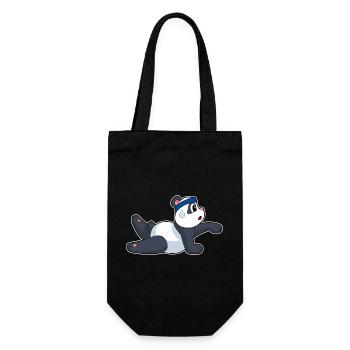 Panda Yoga Fitness Gymnastik - Geschenkbeutel für Flaschen - Schwarz - Vorne