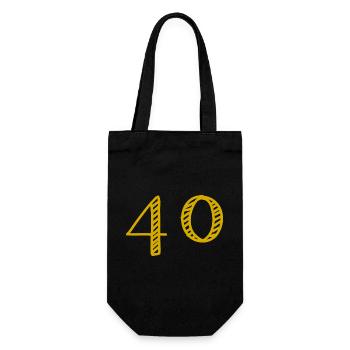 40. 40 YEARS. 40th ANNIVERSARY. 40TH ANNIVERSARY. - Gift Bag for Bottles - black - Front