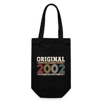 21st Birthday December Born in 2002 - Gift Bag for Bottles - black - Front