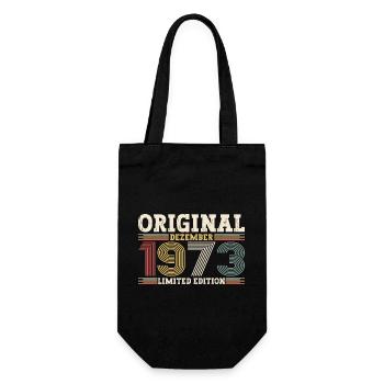 50th Birthday Original December Born 1973 - Gift Bag for Bottles - black - Front