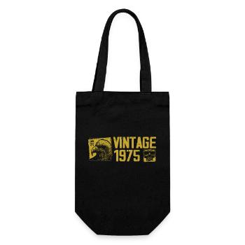 Jahrgang 1975 Retro Jubiläumsgeschenk 1975 - Geschenkbeutel für Flaschen - Schwarz - Vorne