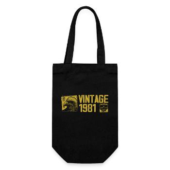 Jahrgang 1981 Retro Jubiläumsgeschenk 1981 - Geschenkbeutel für Flaschen - Schwarz - Vorne