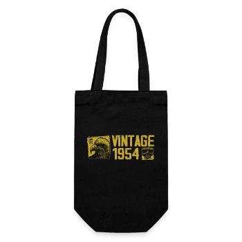 Jahrgang 1954 Retro Jubiläumsgeschenk 1954 - Geschenkbeutel für Flaschen - Schwarz - Vorne