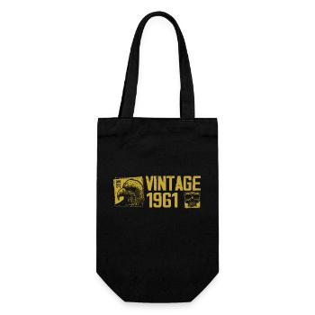 Vintage 1961 Retro Anniversary Gift 1961 - Gift Bag for Bottles - black - Front