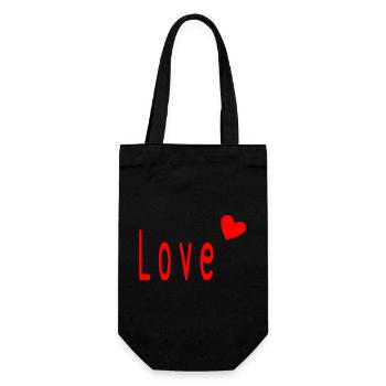 VALENTINE'S DAY. Bachelorette party. I LOVE YOU. I LOVE YOU. LOVE - Gift Bag for Bottles - black - Front