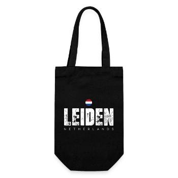 Leiden City Distressed Print - Gift Bag for Bottles - black - Front