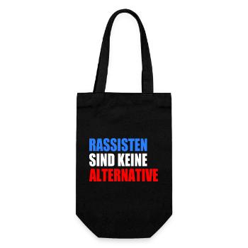 rassisten sind keine alternative - Geschenkbeutel für Flaschen - Schwarz - Vorne