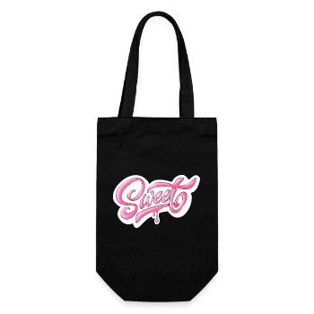 Sweet Pink Glitter Hand Lettered Design - Gift Bag for Bottles - black - Front