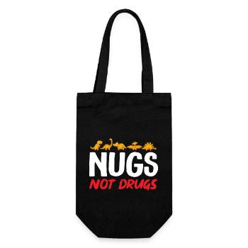 Dino Nuggets Dinosaurier Chicken Nuggets - Geschenkbeutel für Flaschen - Schwarz - Vorne