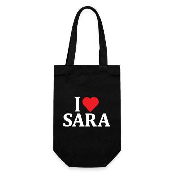 t-shirt I love Sara t-shirt gift idea - Gift Bag for Bottles - black - Front