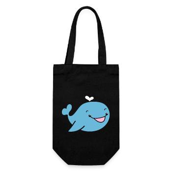 whale - Gift Bag for Bottles - black - Front