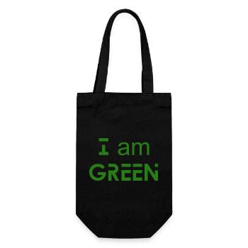 I am GREEN - Environmental awareness - Gift Bag for Bottles - black - Front