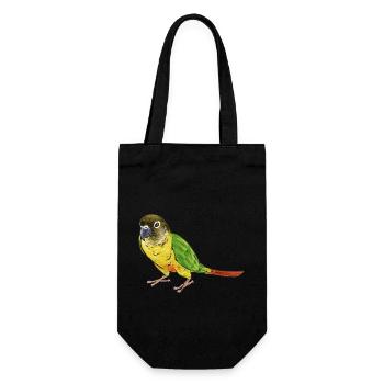 Molinasittich Papagei Vogel Sittich - Geschenkbeutel für Flaschen - Schwarz - Vorne