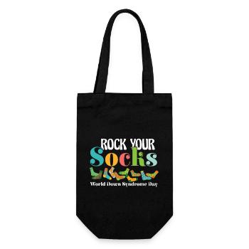 Rock Your Socks Down Syndrome Awareness Trisomy 21 - Gift Bag for Bottles - black - Front