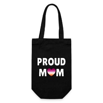 Stolze Mama lesbische Flagge Herz - Geschenkbeutel für Flaschen - Schwarz - Vorne
