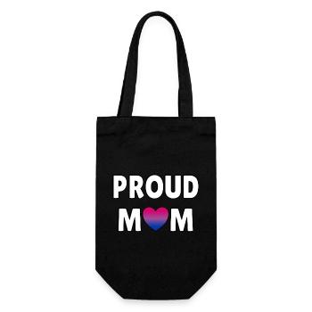 Stolze Mama Bi Flagge Herz - Geschenkbeutel für Flaschen - Schwarz - Vorne