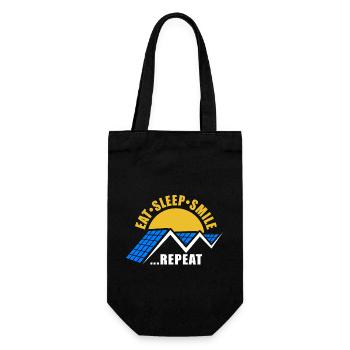Eat Sleep Smile Repeat - Photovoltaic Saying - Gift Bag for Bottles - black - Front