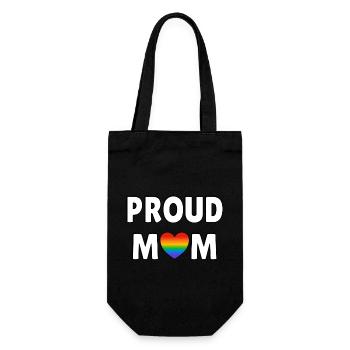 Proud mom rainbow heart LGBT queer family - Gift Bag for Bottles - black - Front