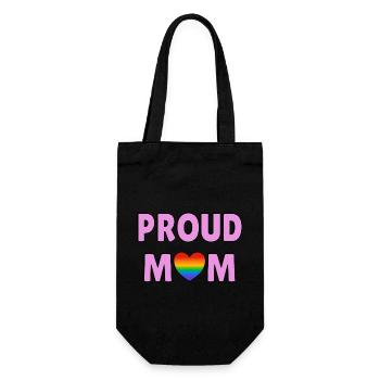 Fier maman arc-en-ciel coeur Fiers parents LGBTQ famille - Sac à bouteille - noir - Devant