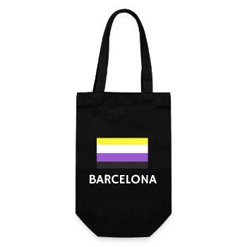 Non binary Pride Flag Barcelona - Gift Bag for Bottles - black - Front