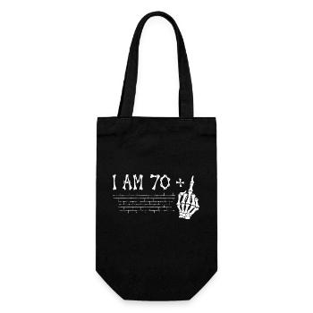I Am 70 Plus Middle Finger - 71st Birthday - Gift Bag for Bottles - black - Front