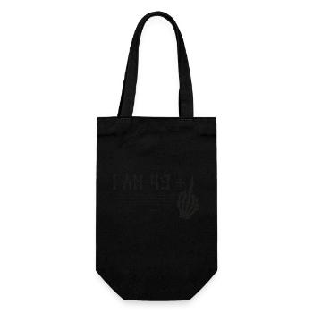 I Am 49 Plus Middle Finger - 50th Birthday - Gift Bag for Bottles - black - Front